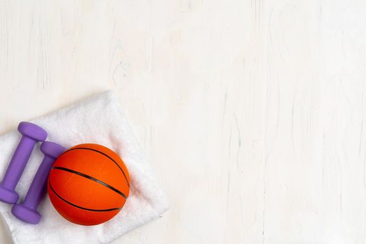 Ball for basketball game, view from above. High quality photo