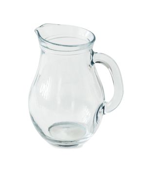 empty glass jug isolated on white background