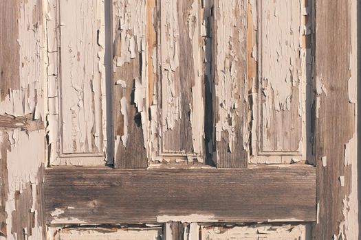 Old vintage wooden door with white paint