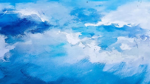 art detail blue abstract oil painted background. Turquoise oil paint texture. Abstract art background. Oil painting on canvas. A fragment of a work of art. Stains of oil paint. Modern Art