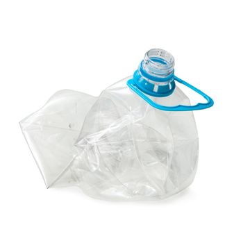 used crumpled plastic bottle isolated on white background