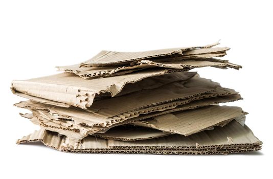 wastepaper heap isolated on white background