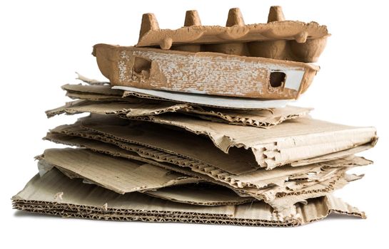 wastepaper heap isolated on white background