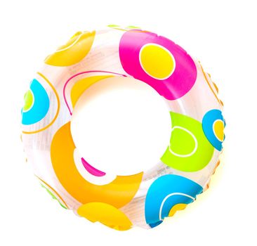 colorful kids lifebuoy isolated on white background