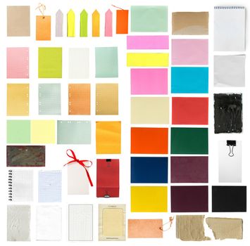 collage of colorful office paper stationery