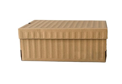 Cardboard box for footwear on a white background