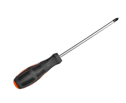 Orange screwdriver isolated on white background