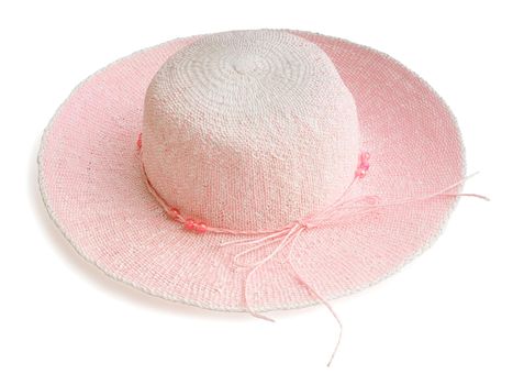 Beautiful summer woman hat isolated on white