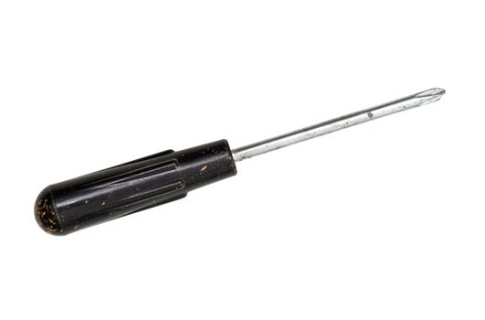 Black screwdriver isolated on white background