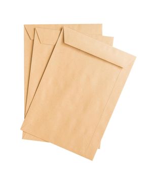 Brown Envelope on white background