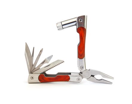 Multifunctional tool isolated on a white background