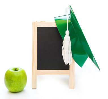 Group of school objects on a white background isolation