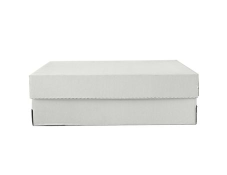 White box for footwear on a white background
