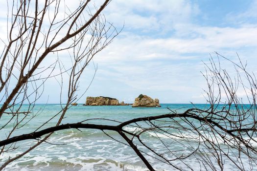 Prasoudi beach at Corfu island, Greece at morning.