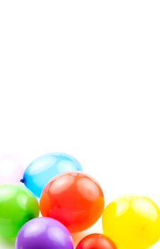 Colored birthday balloons isolate on a white background with space for your text.