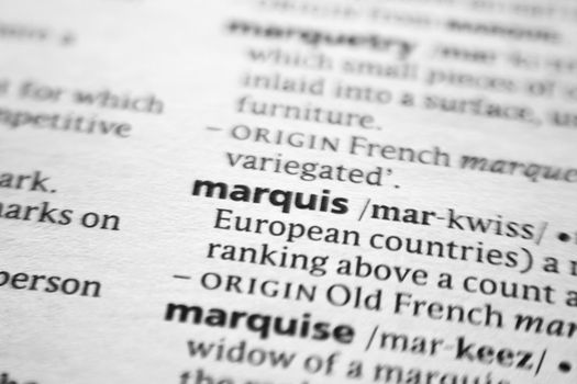 Word or phrase Marquis in a dictionary