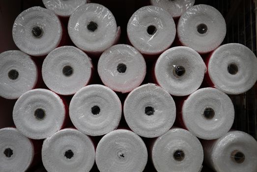 Rolls of foam underlayment for the Laminate Flooring.