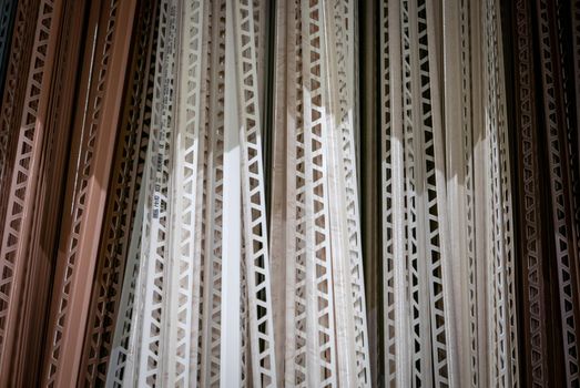 Cermic tile edges trim profiles on the construction mall