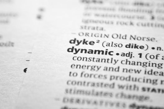 Word or phrase Dynamic in a dictionary
