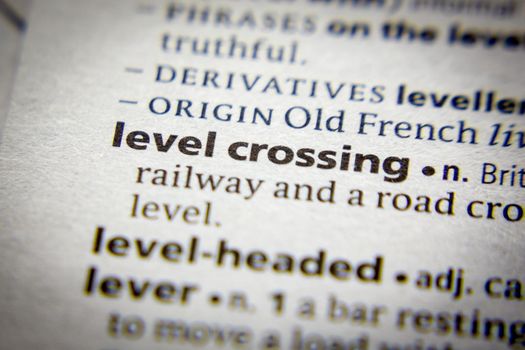 Word or phrase Level crossing in a dictionary