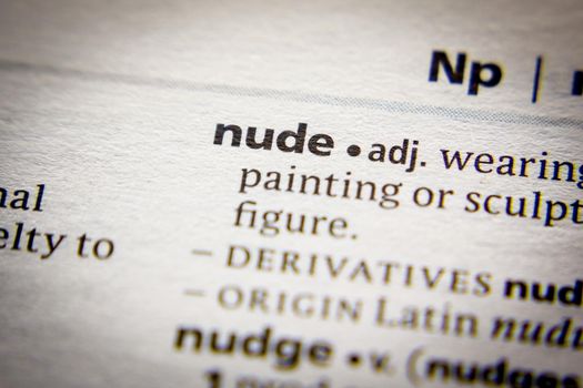 Word or phrase Nude in a dictionary