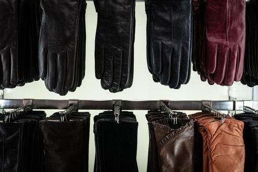 Leather gloves for a winter season