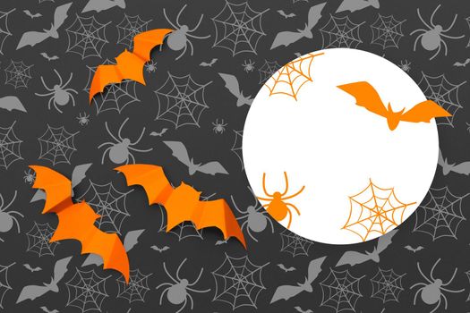Halloween festive background and decoration concept - bats flying