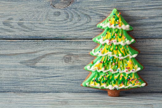 Christmas gingerbread on a wooden background