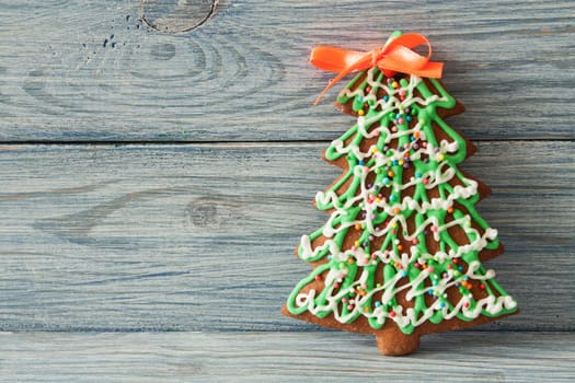 Christmas gingerbread on a wooden background