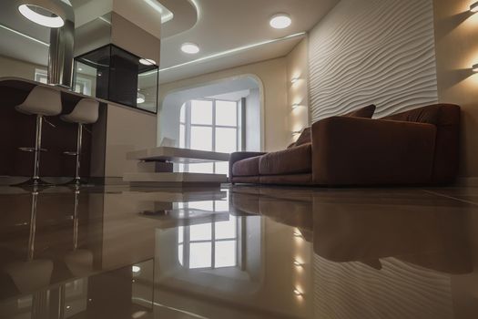 Beautiful modern apartment interior. Real estate concept. Nice real designed interior.