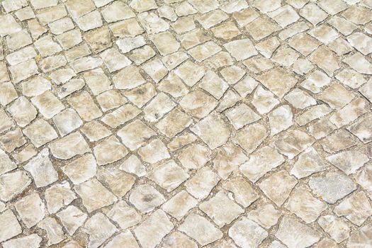 Handmade typical portuguese cobblestone Background or texture