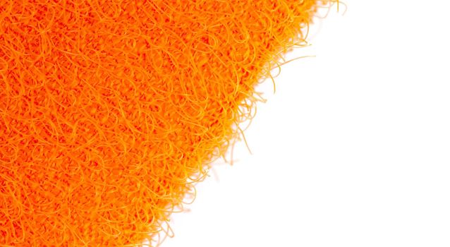 diagonal Abstract texture of the orange surface washcloths for washing dishes macro close-up background.
