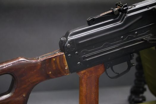 Automatic weapons - kalashnikov assault rifles - close up view, Russian Army