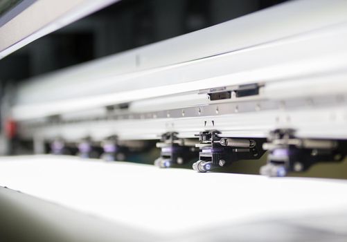 Professional printing press machine in the typography, close up