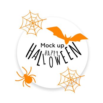 Halloween mock up in circle isolated on white background, copy space