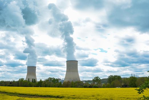 Electric and nuclear power with yellow field
