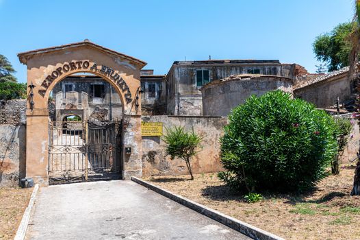 orbetello,italy july 24 2021:former airport of Orbetello now never in disuse