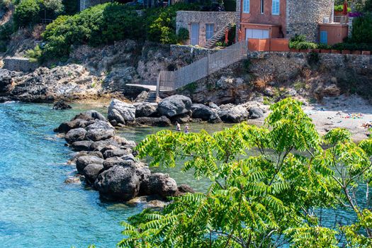 porto santo stefano,italy july 24 2021:view of a cove in Porto Santo Stefano