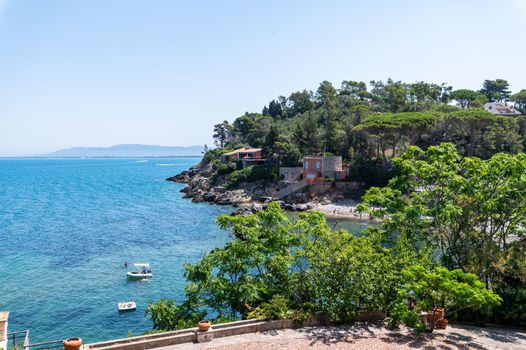 landscape of a cove in Porto Santo Stefano in summer