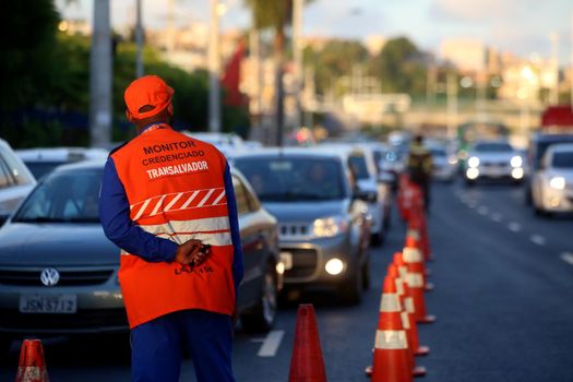 salvador, bahia, brazil - december 22, 2017: Traffic monitor is seen during traffic inspection in the city of Salvador.