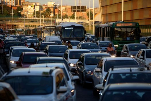 salvador, bahia, brazil - december 22, 2017: movement of vehicles in congestion in the city of Salvador.