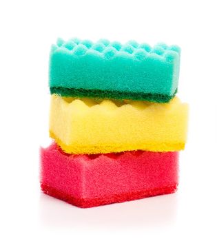sponges for cleaning on a white background