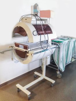 Incubator technology for baby after birth in a medical center hospital