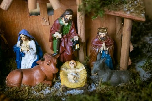 Christmas nativity scene with baby Jesus Creche Figurines