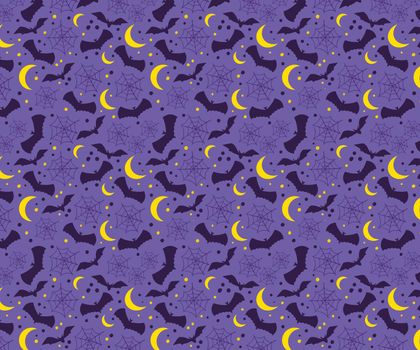 Scary Halloween pattern design illustration for background, copy space