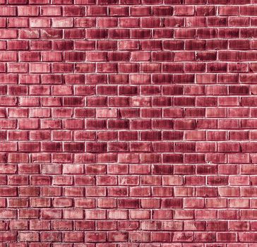 Coral Brick wall texture close up. Top view. Modern brick wall wallpaper design for web or graphic art projects. Abstract background for business cards and covers. Template or mock up.