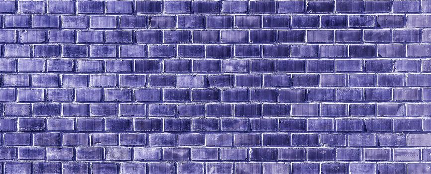 Navy blue Brick wall texture close up. Top view. Modern brick wall wallpaper design for web or graphic art projects. Abstract background for business cards and covers. Template or mock up.