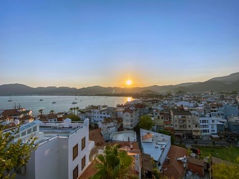 Scenic View Of Sea During Sunset, Turkey - stock photo. High quality photo