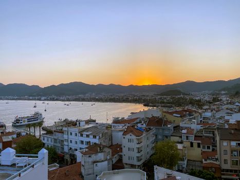 Scenic View Of Sea During Sunset, Turkey - stock photo. High quality photo