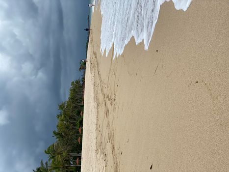 Stunning beautiful beach with relaxing scenery on a beach. Famous travel destination in Sanur, Bali, Indonesia. - stock photo. High quality photo